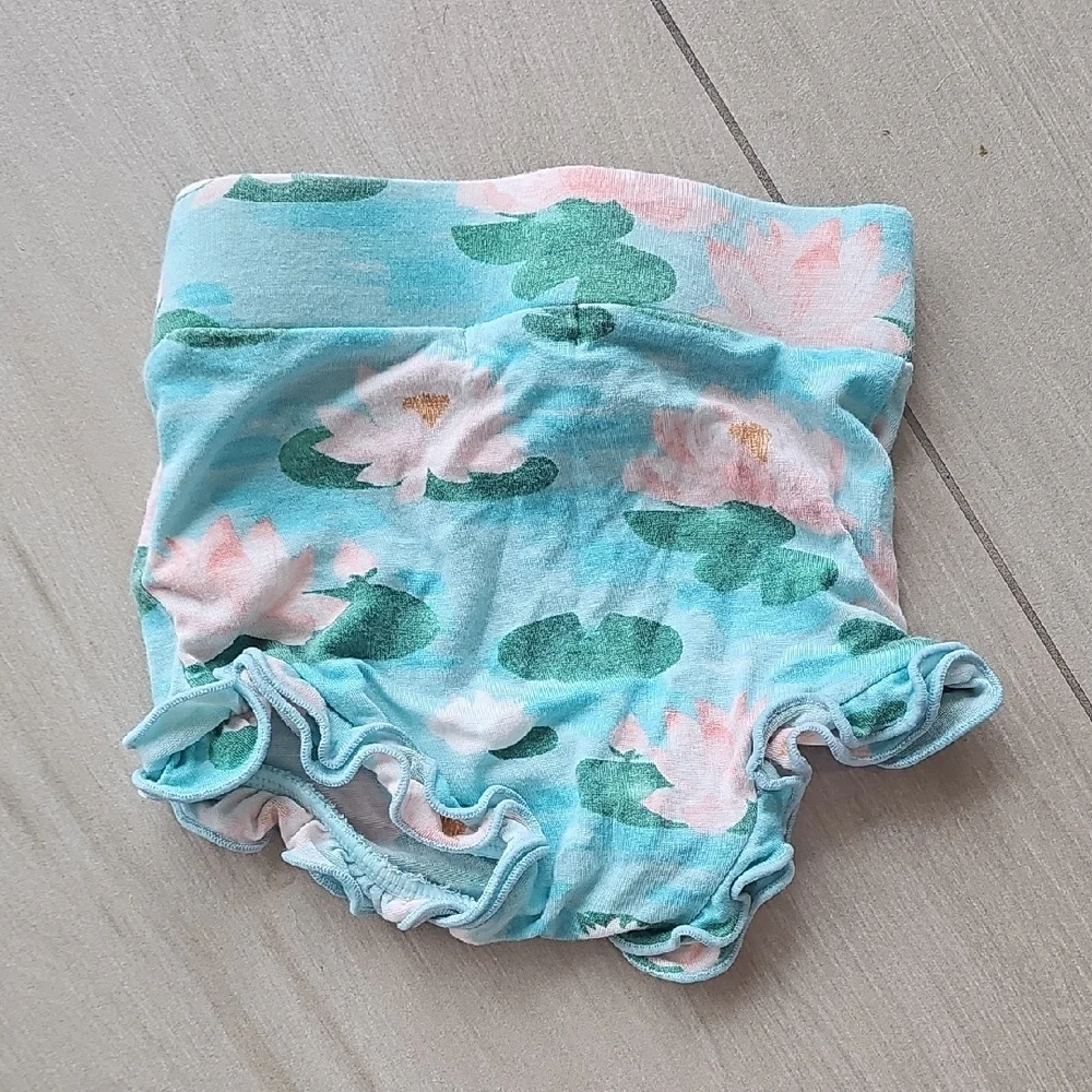 Angel Dear Aqua Floral Diaper Cover